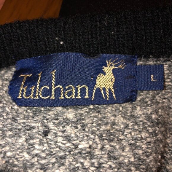 Tulchan Womens Large Gray Heather Flower Embroidered Cardigan Sweater Sz L - Picture 9 of 11